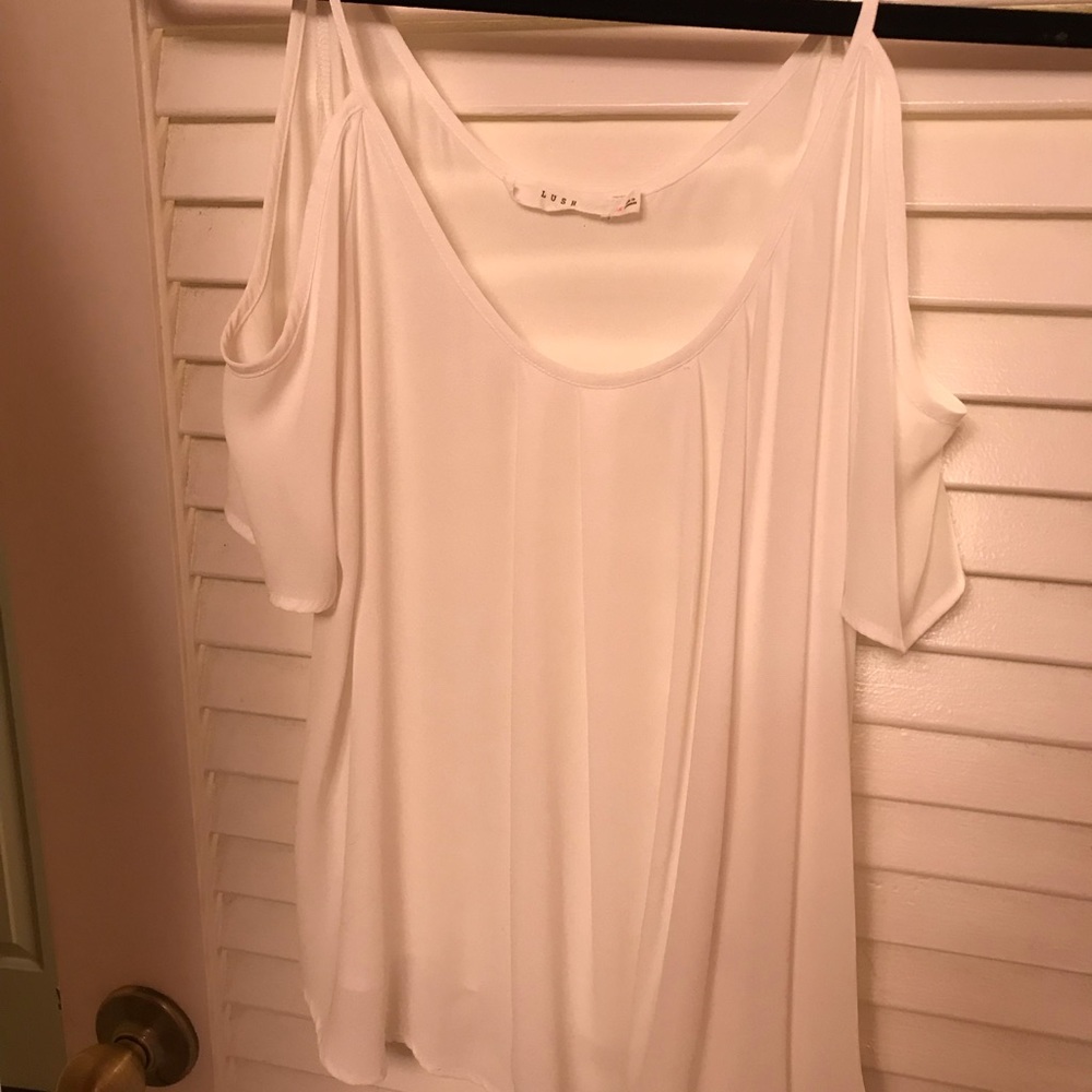 White Lush Cold Shoulder Top